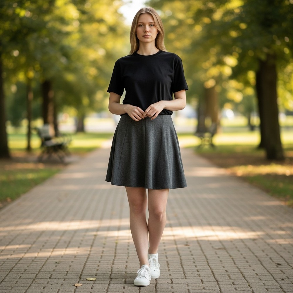Forever 21 Plus Size Gray Skater Skirt